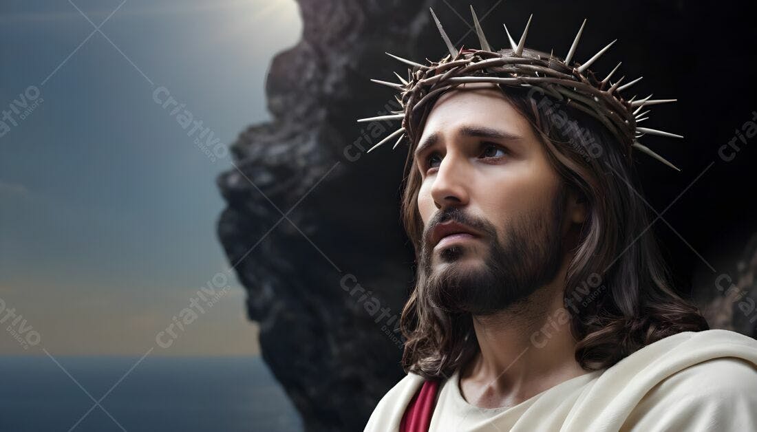 Jesus Cristo com coroa de espinhos