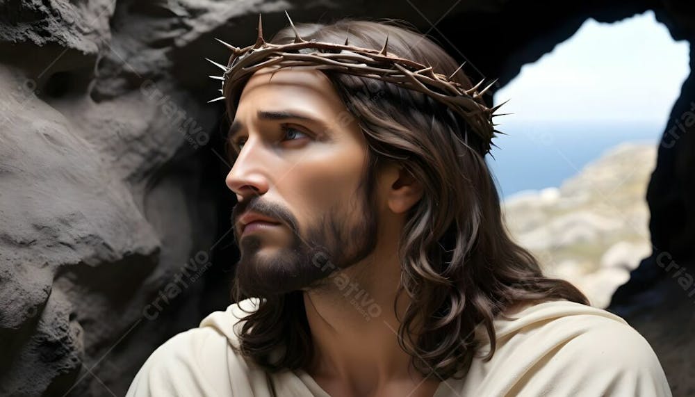 Composição De Jesus Cristo  Com Coroa De Espinhos V.13