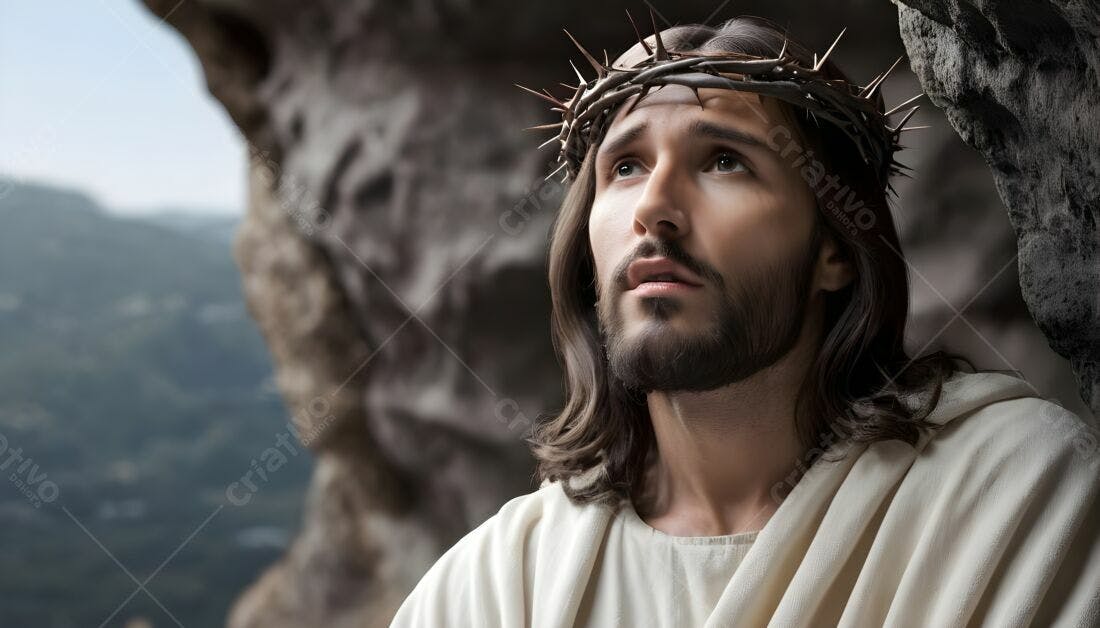 Jesus Cristo com coroa de espinhos