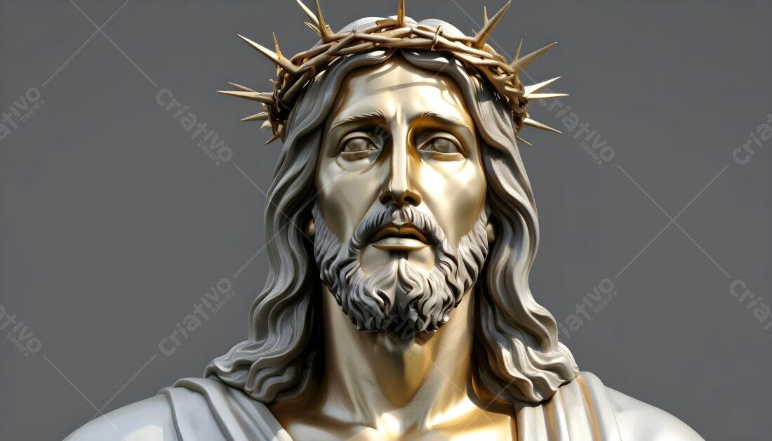 Estátua de Jesus Cristo com coroa de espinhos