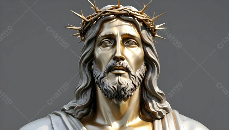 Composição de jesus cristo com coroa de espinhos v.19