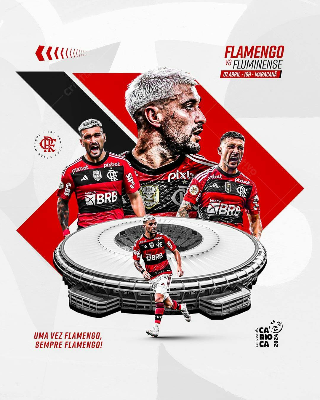 Flyer Flamengo vs Fluminense PSD Editável