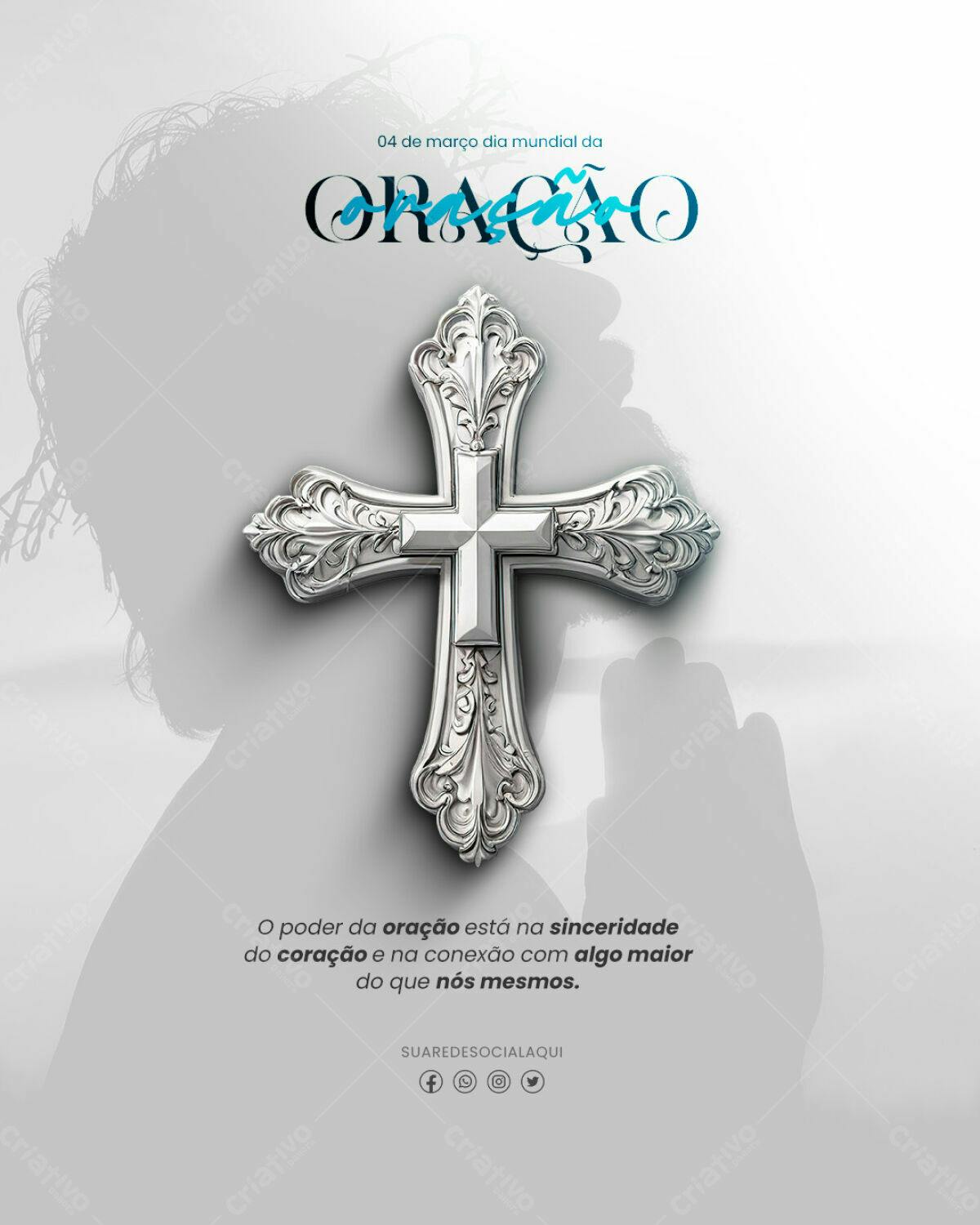 Post para Dia Mundial da Oração PSD Editável
