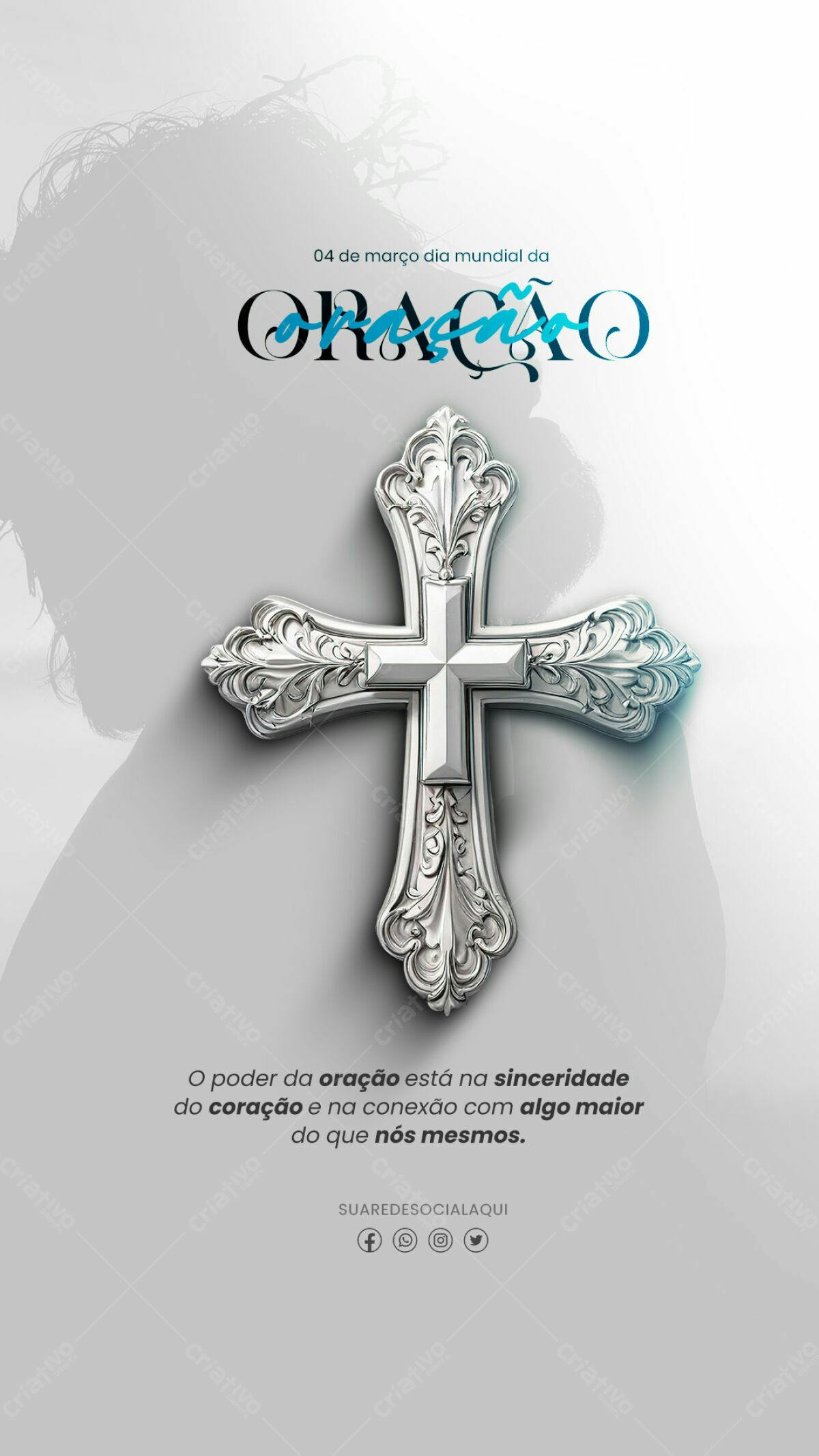 Flyer Dia Mundial da Oração PSD Editável