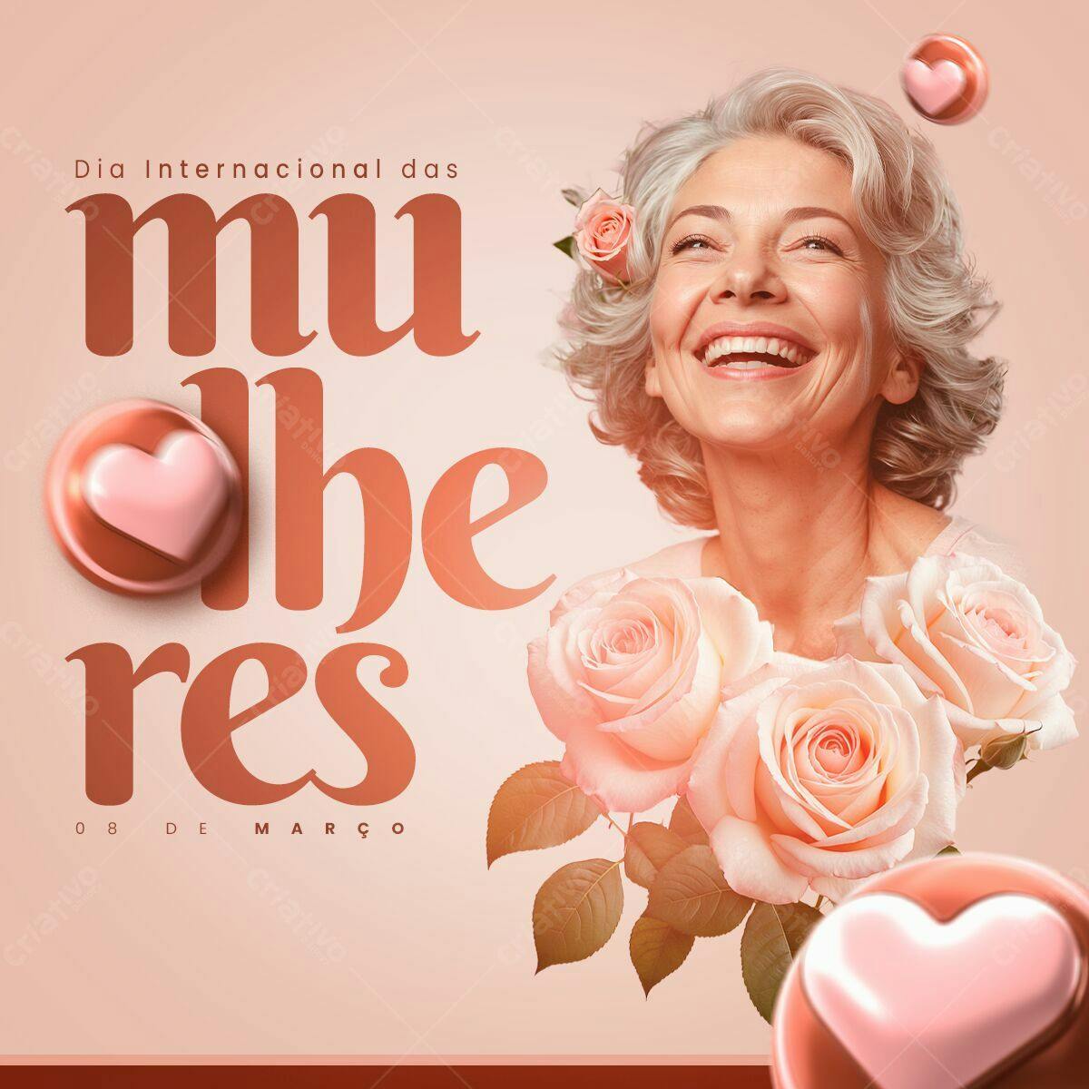 Post para o Dia Internacional das Mulheres PSD Editável