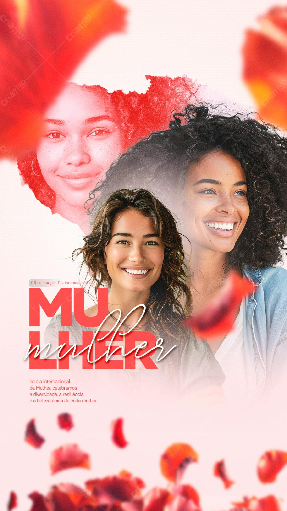 Flyer Dia Internacional da Mulher PSD Editável