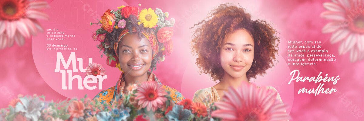 Banner Dia Internacional da Mulher PSD Editável