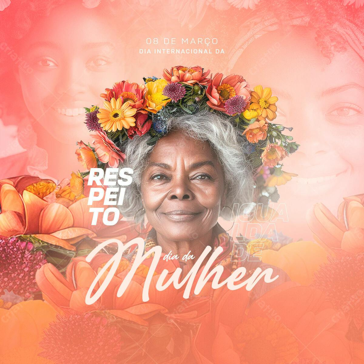 Flyer Dia Internacional da Mulher PSD Editável
