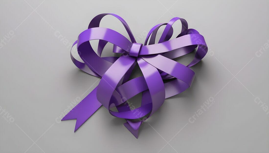 Laço Roxo em Fundo Cinza