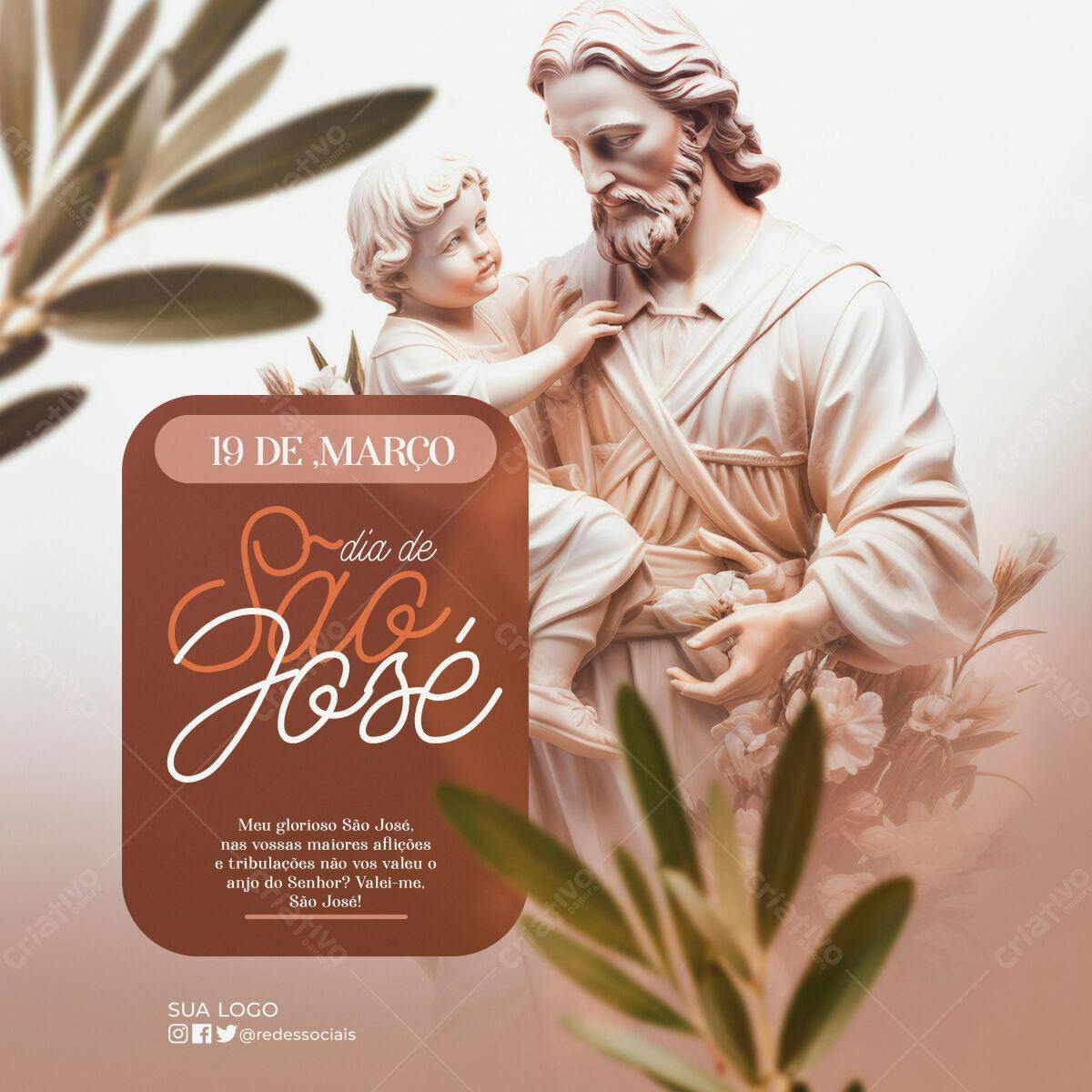 Postagem Dia de São José PSD Editável