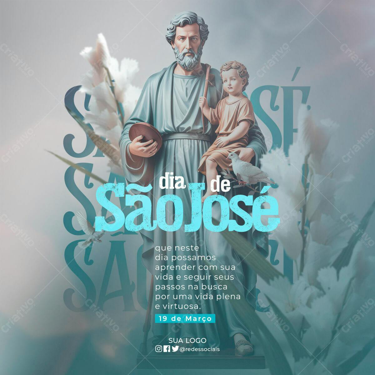 Postagem Dia de São José PSD Editável