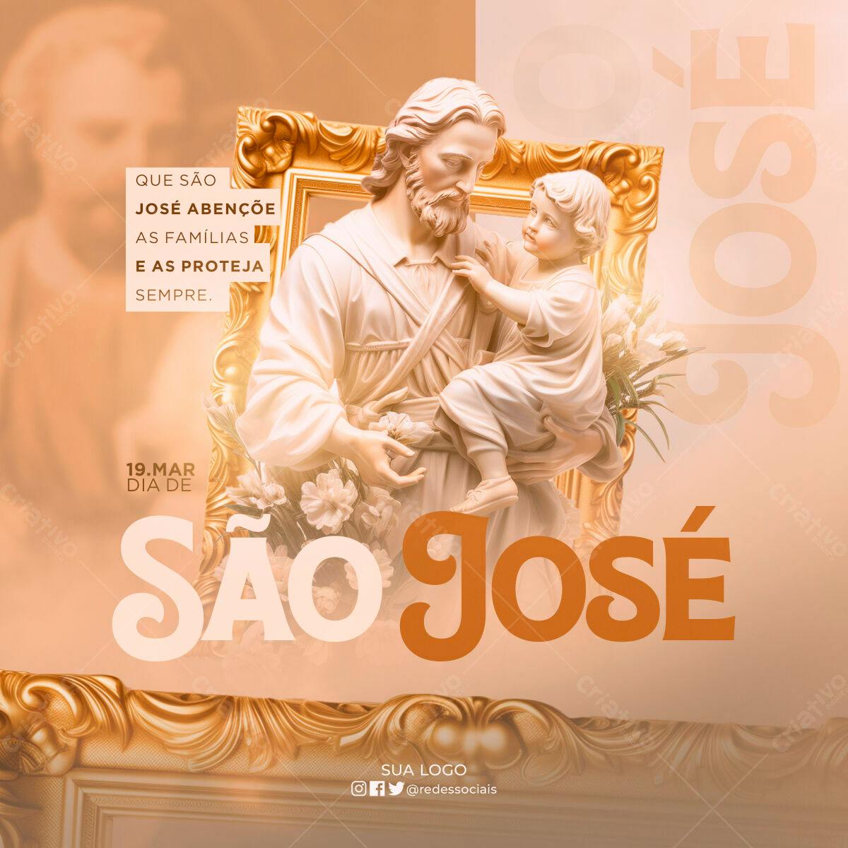 Postagem Dia de São José PSD Editável