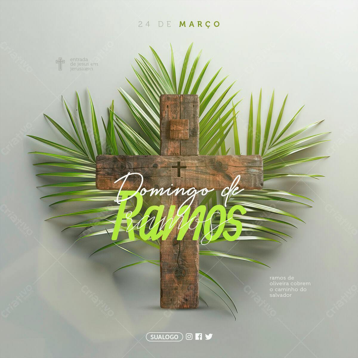 Flyer Domingo de Ramos PSD Editável