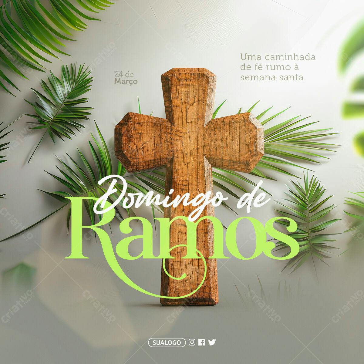 Post para Domingo de Ramos PSD Editável