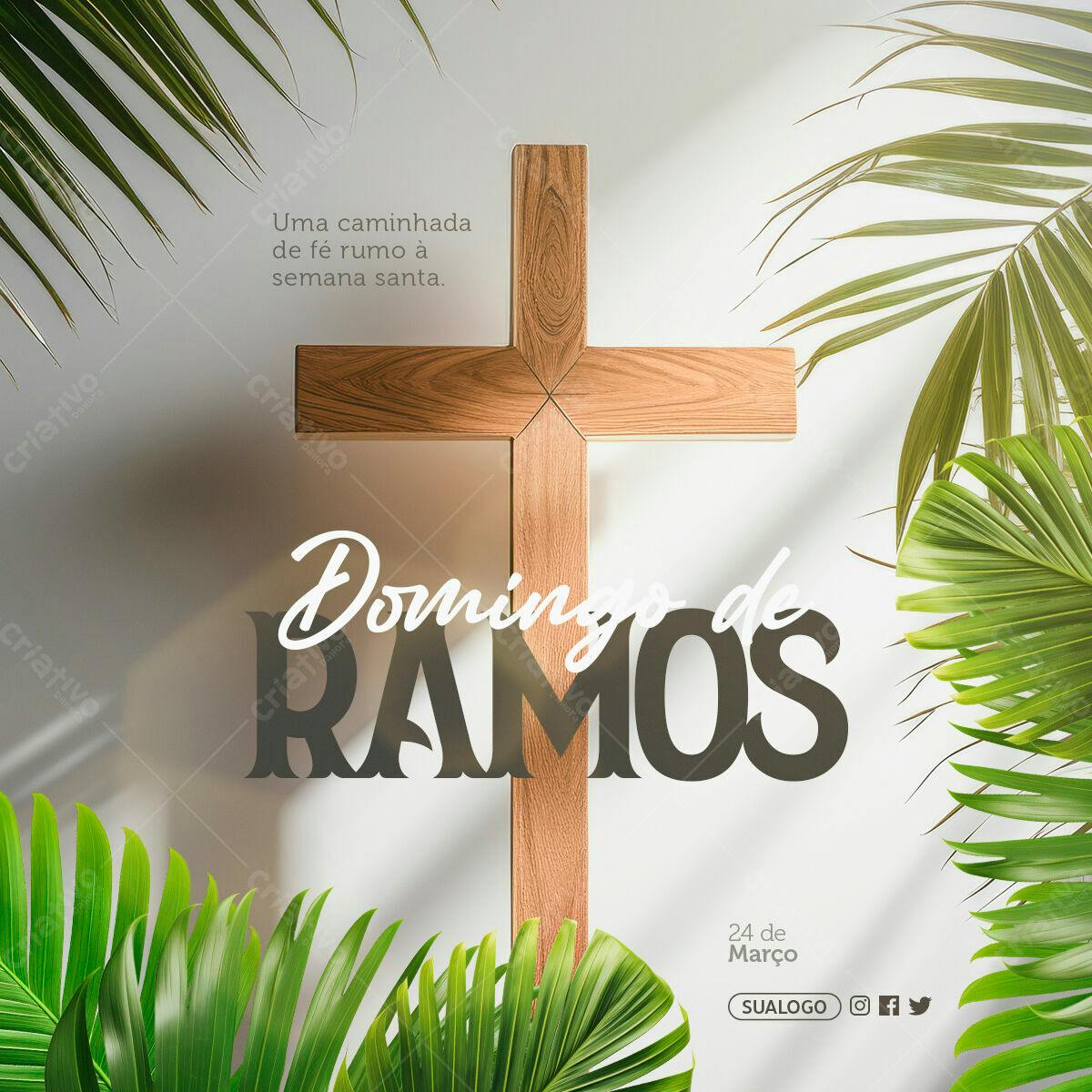 Flyer Domingo de Ramos PSD Editável
