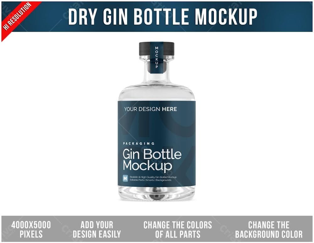 Garrafa De Gin Mockup