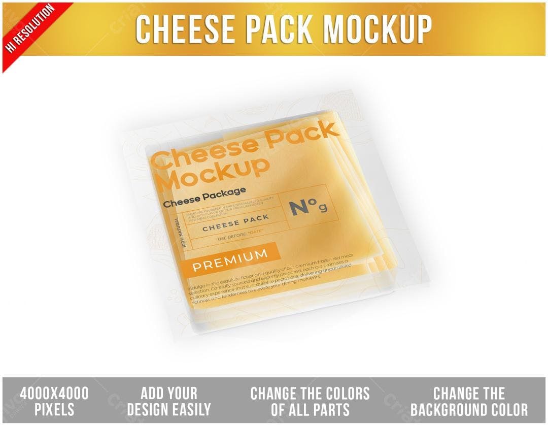 Mockup Embalagem Queijo PSD Editável