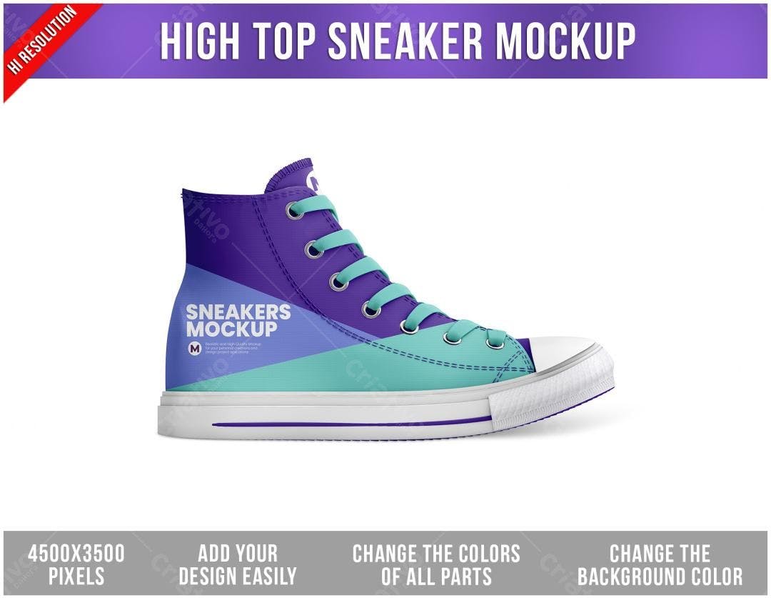 Mockup de Tênis High Top PSD Editável