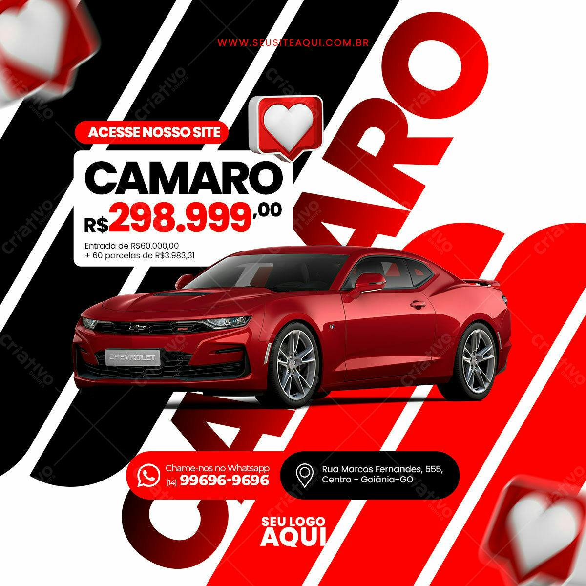 Flyer de Carro Camaro PSD Editável
