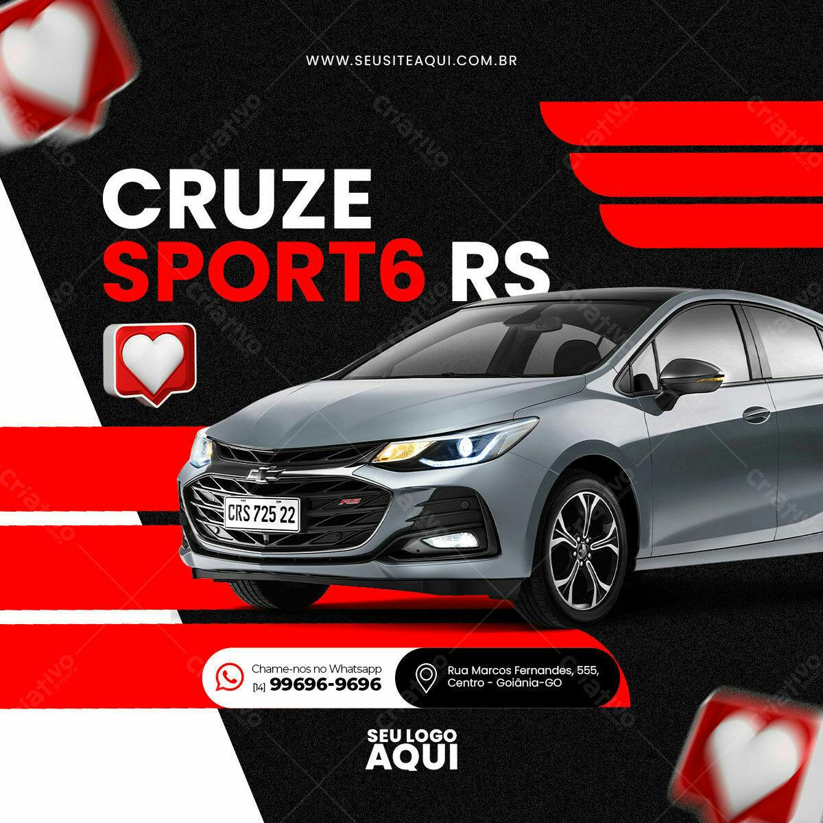 Anúncio Chevrolet Cruze Sport6 RS PSD Editável