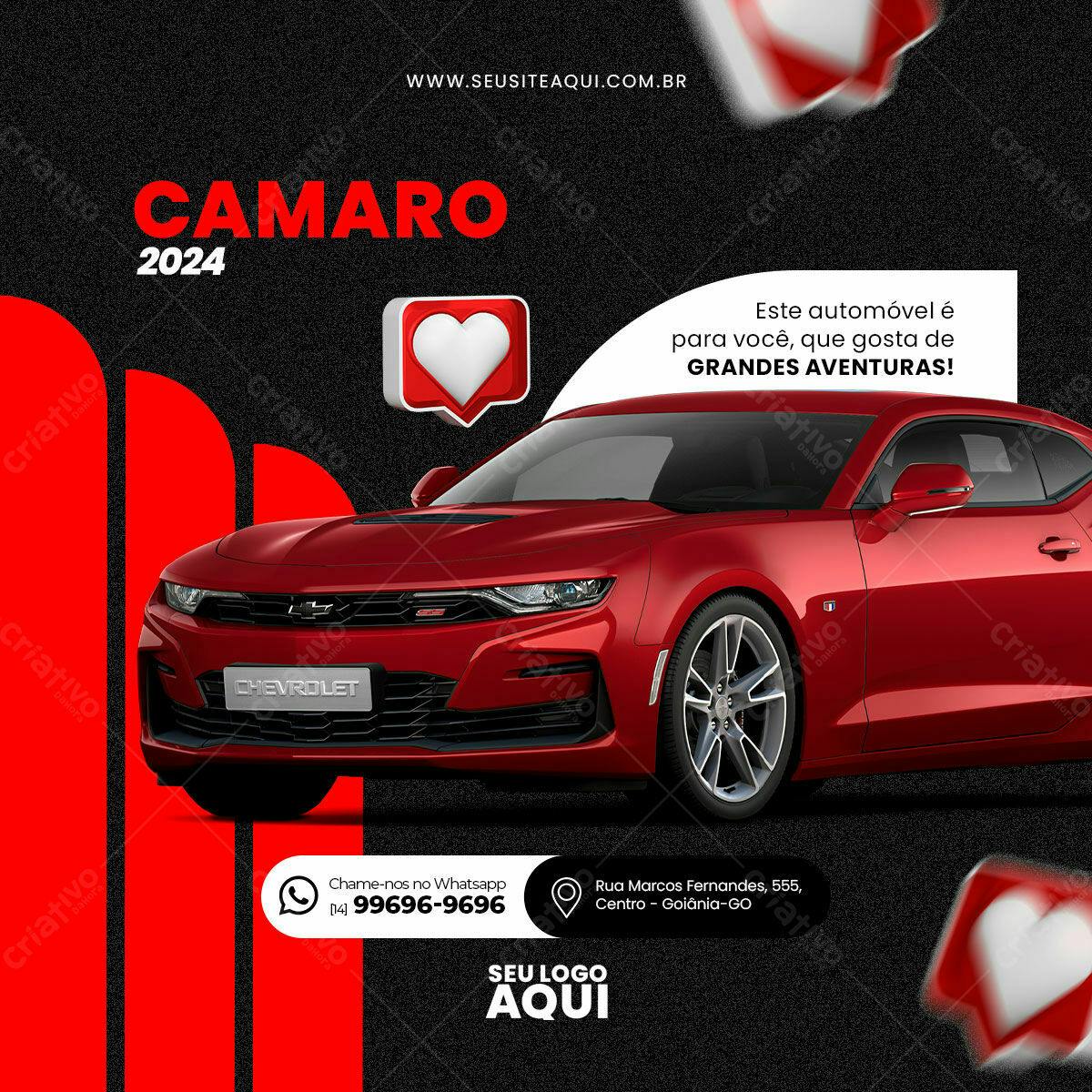 Postagem Instagram Carro Camaro 2024 PSD Editável
