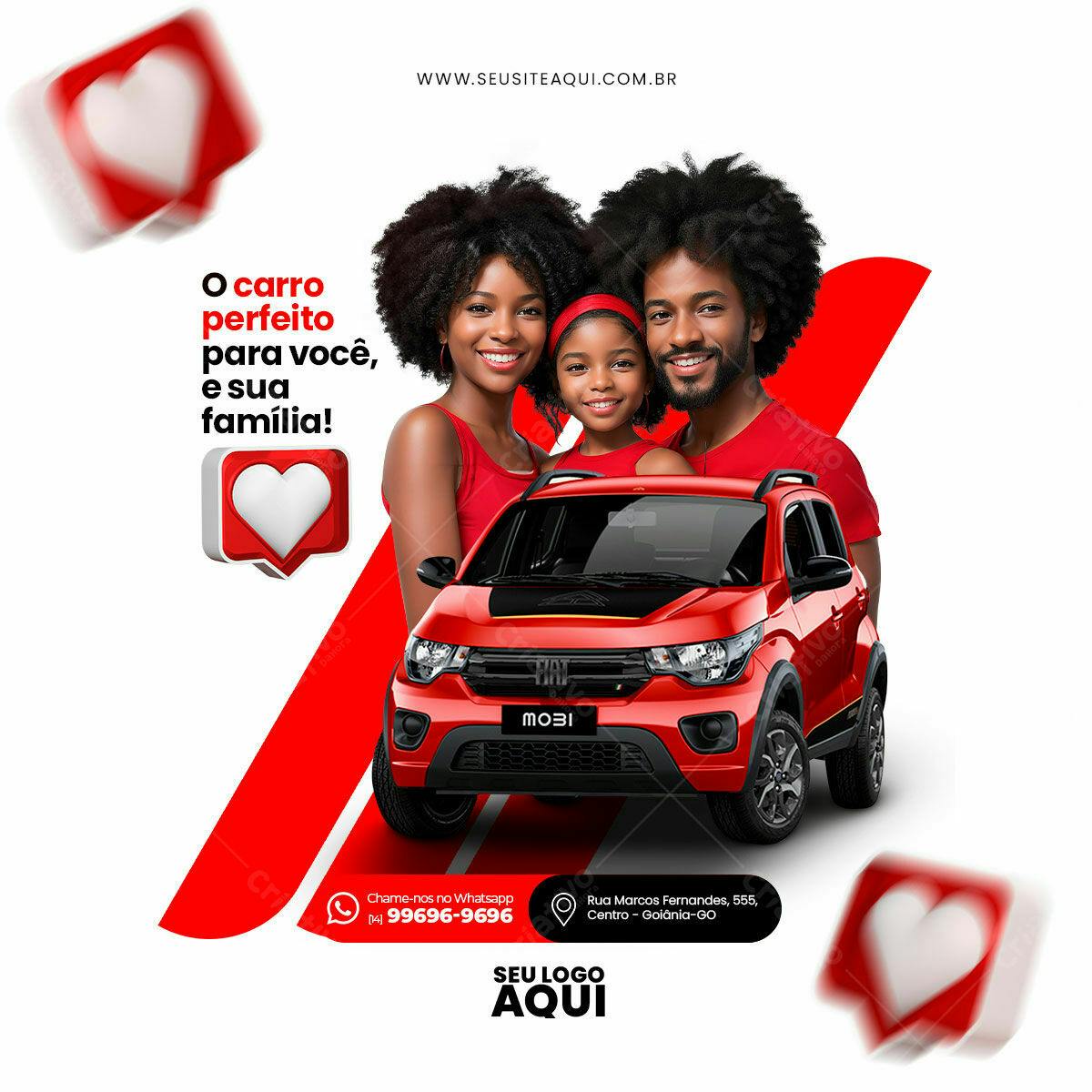 Postagem Carro Família PSD Editável
