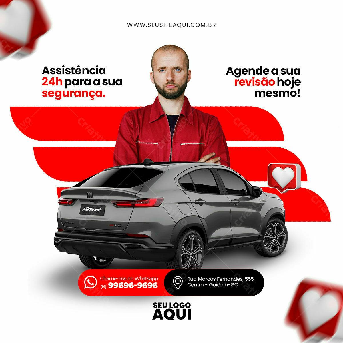 Post para Mecânica de Carro PSD Editável