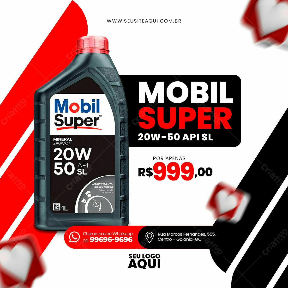 Anúncio Mobil Super 20W-50 PSD Editável