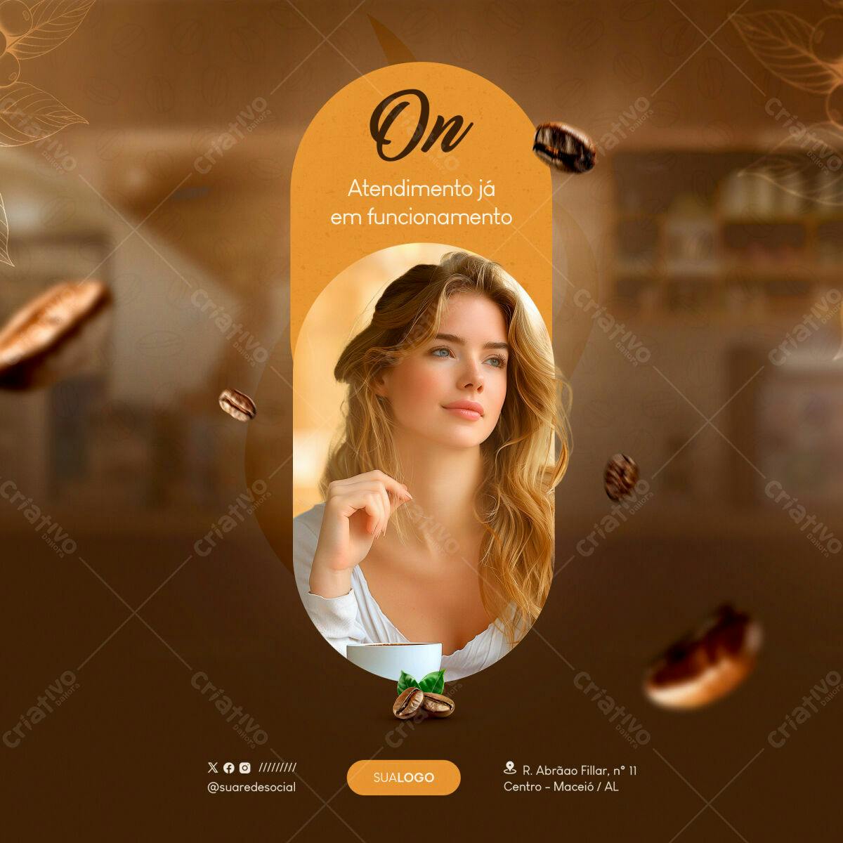 Postagem Instagram Cafeteria PSD Editável