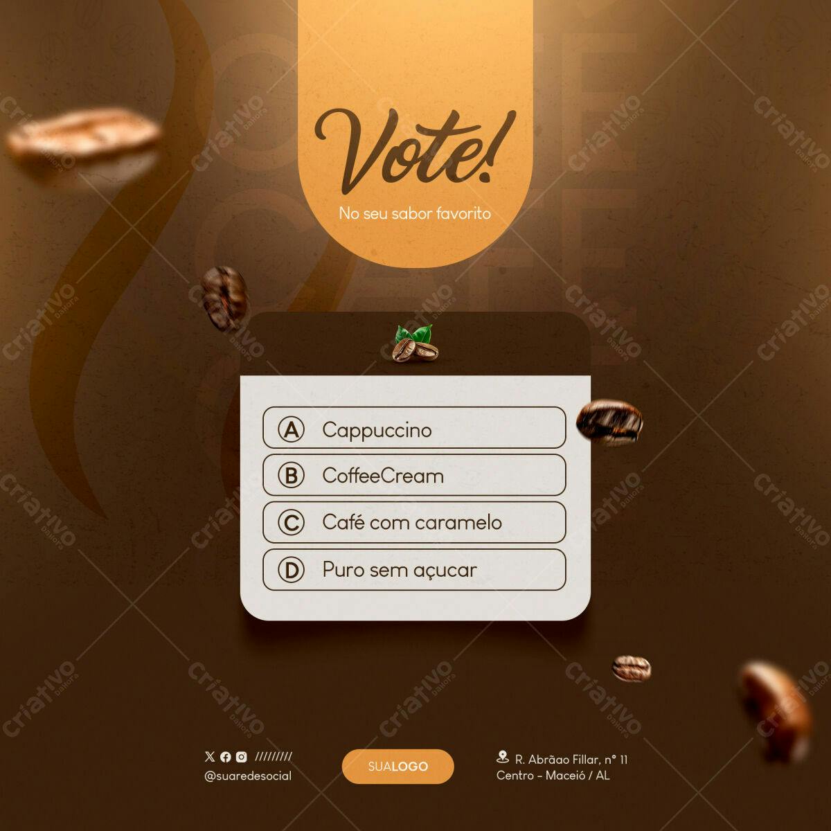 Enquete de Sabores de Café PSD Editável