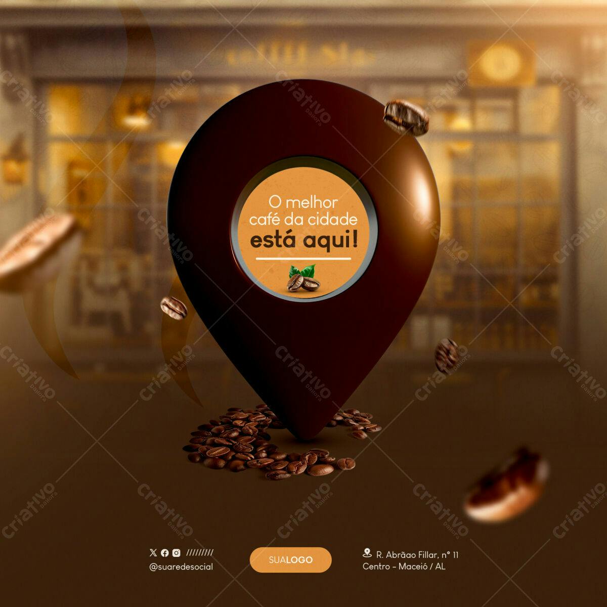 Postagem para Café PSD Editável