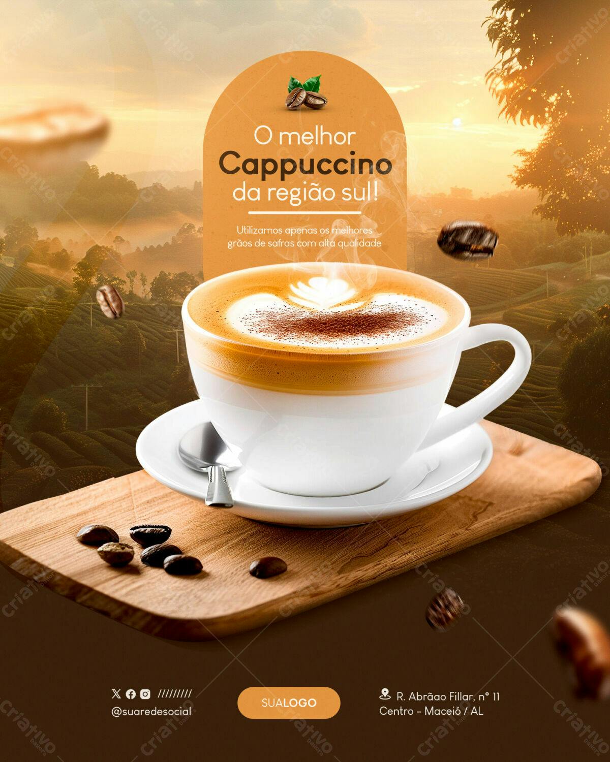 Flyer Cappuccino Região Sul PSD Editável