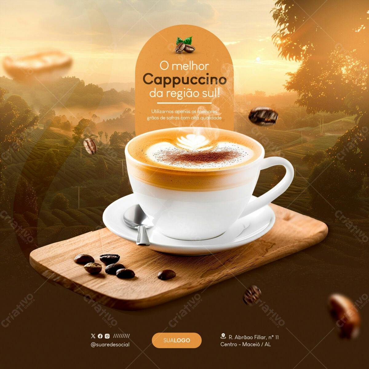Post para Cappuccino PSD Editável