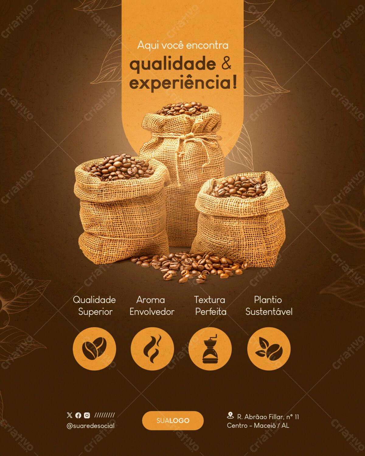 Post para Cafeteria PSD Editável