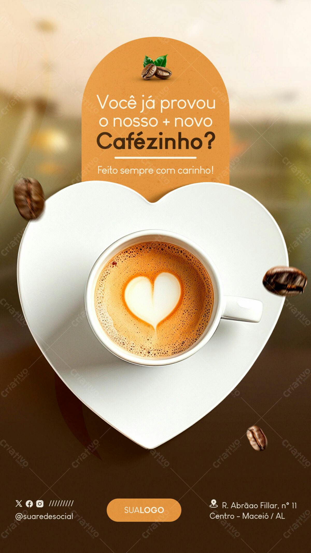 Flyer para Cafézinho PSD Editável