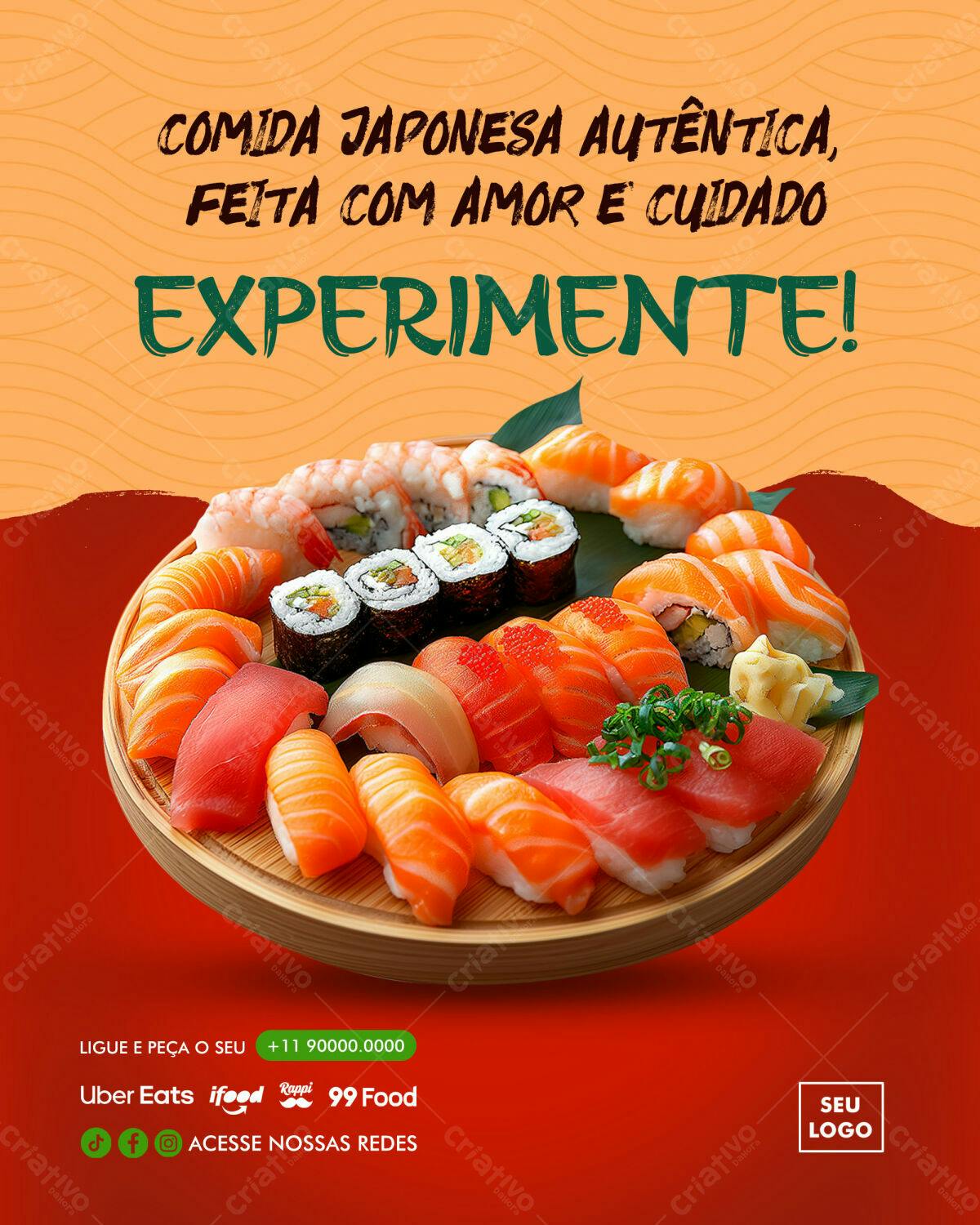 Flyer para Restaurante Japonês PSD Editável