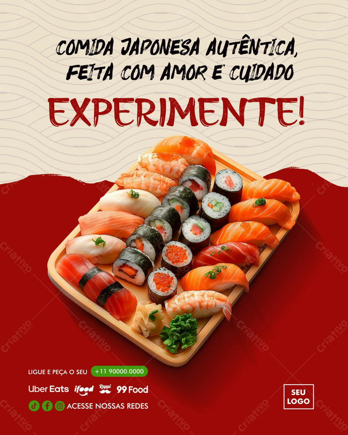 Flyer para Restaurante Japonês PSD Editável
