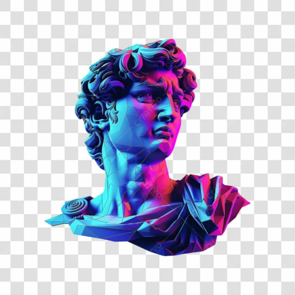 Estátua Digital 3D Png Transparente 