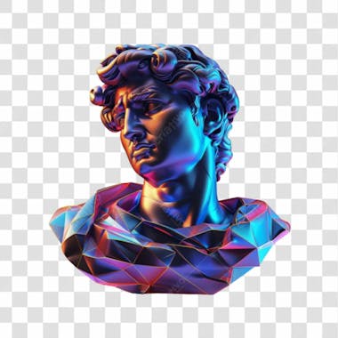 Estátua digital 3d png transparente