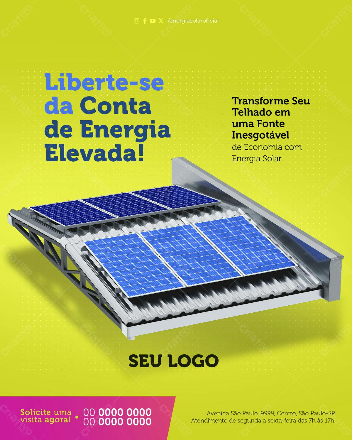 Post para Energia Solar PSD Editável