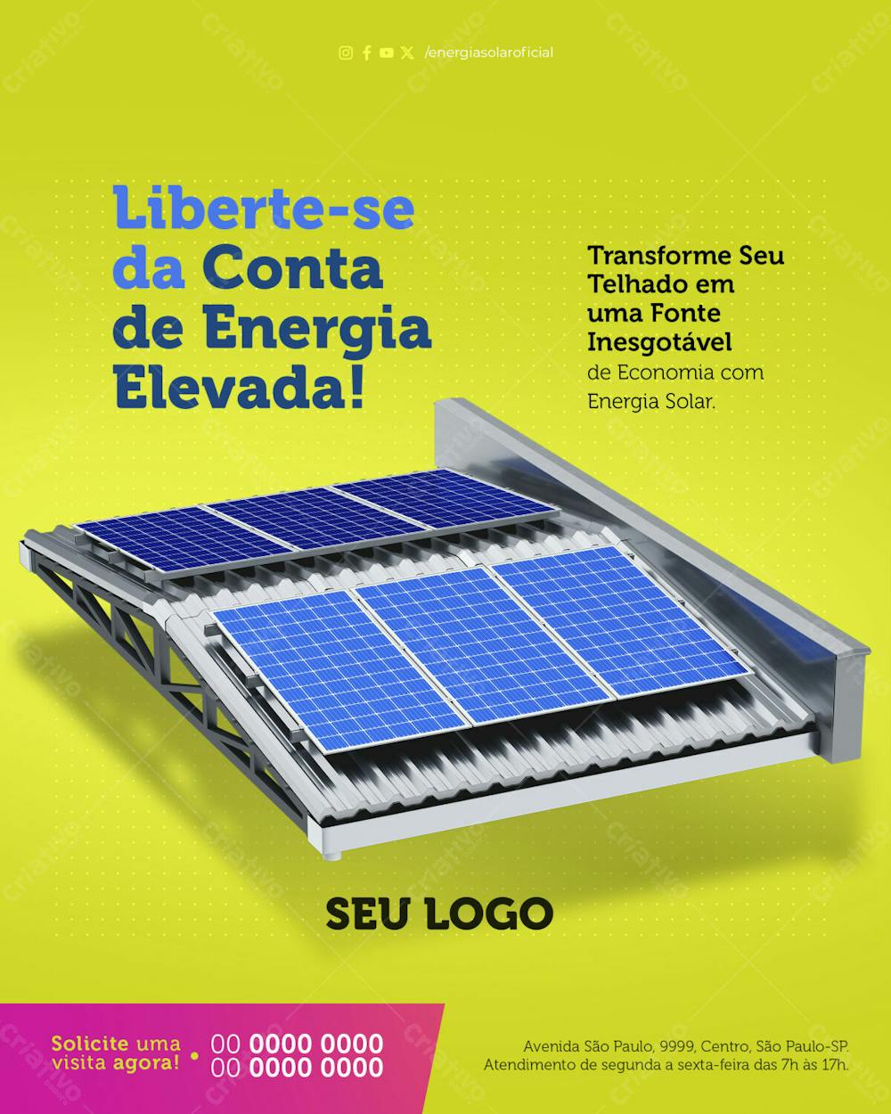 Feed   Energia Solar   Liberte Se Da Conta De Energia Elevada   Psd Editável