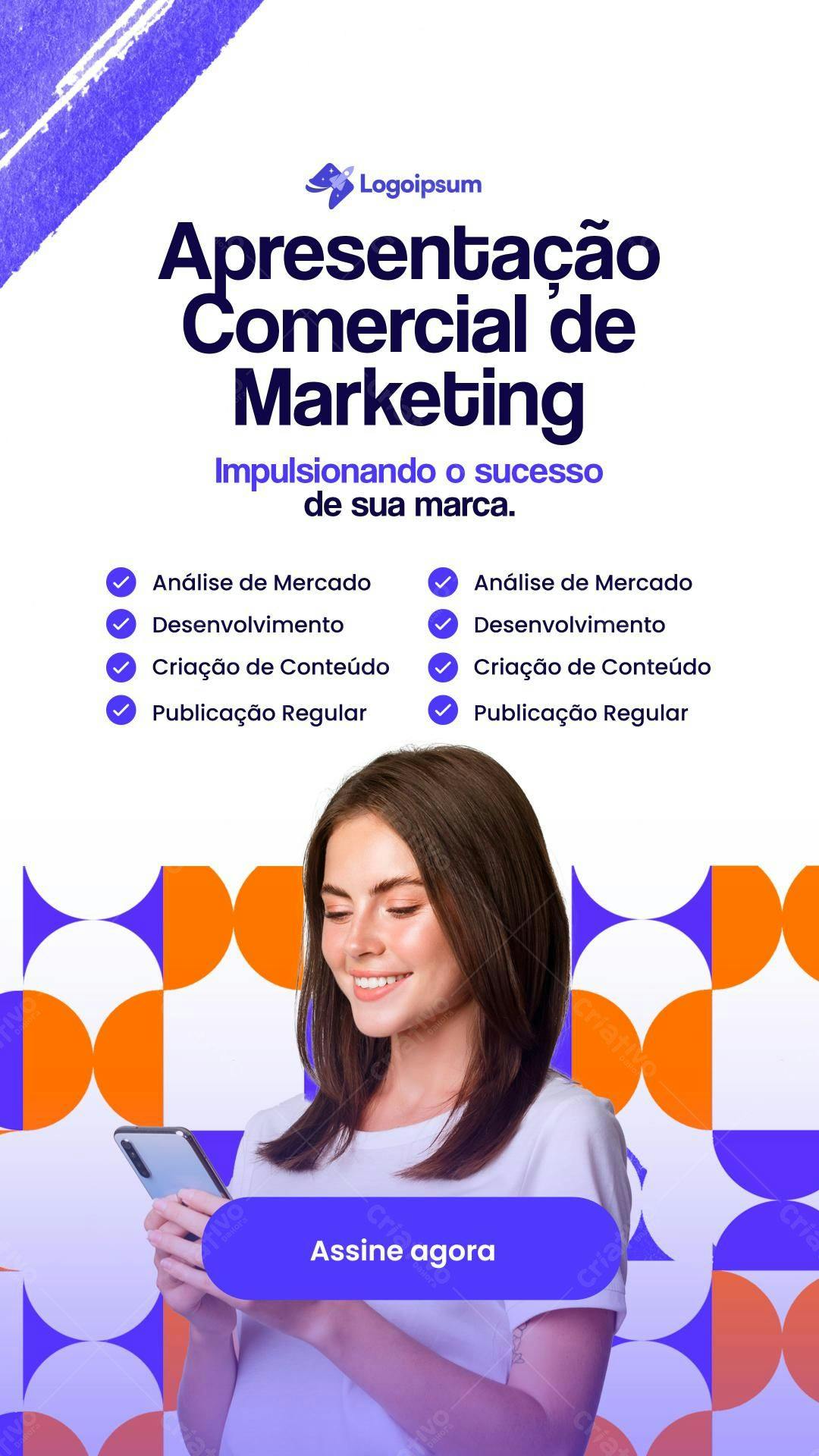 Apresentação Comercial de Marketing PSD Editável
