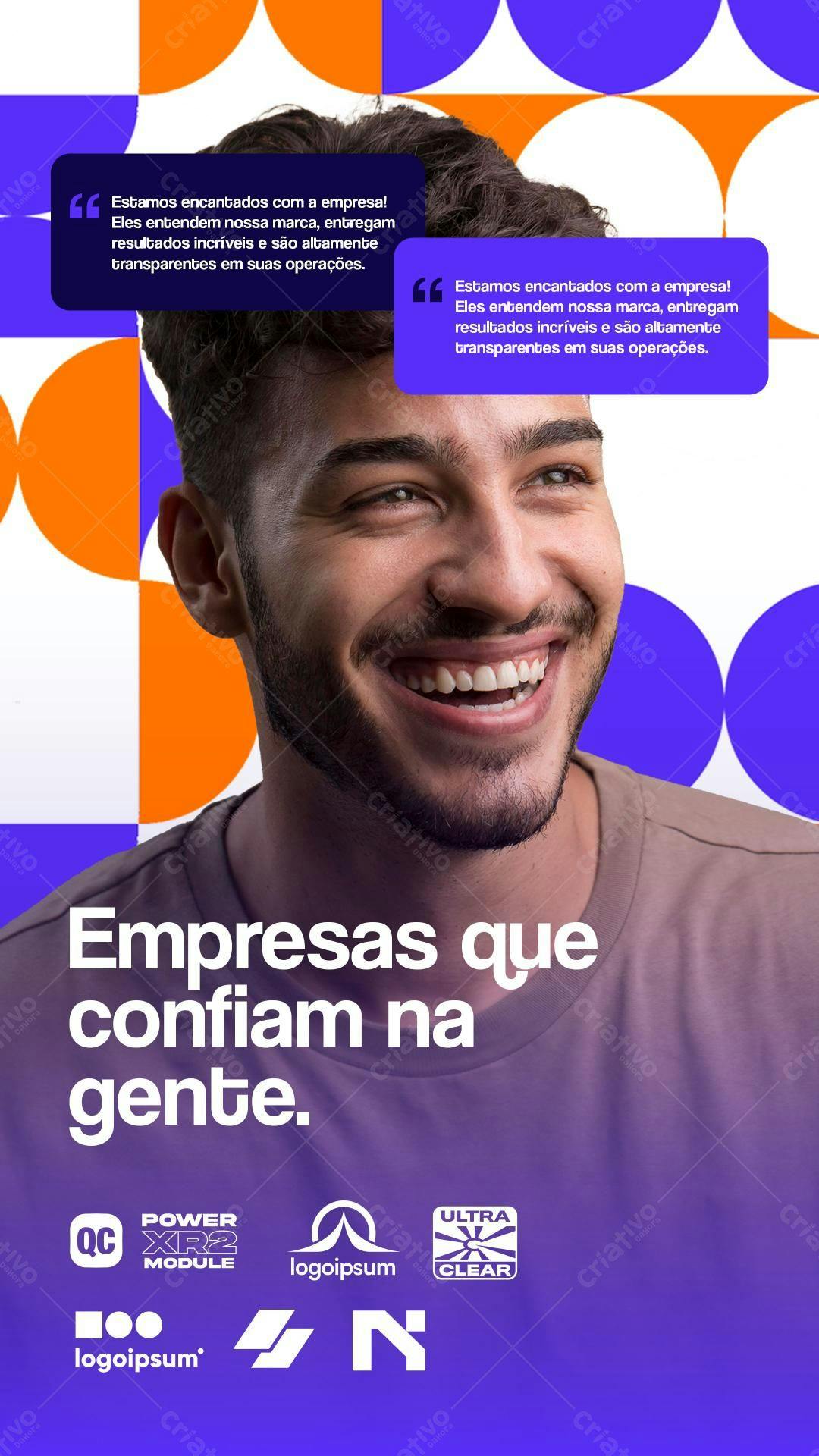 Flyer Empresarial com Homem Sorrindo PSD Editável