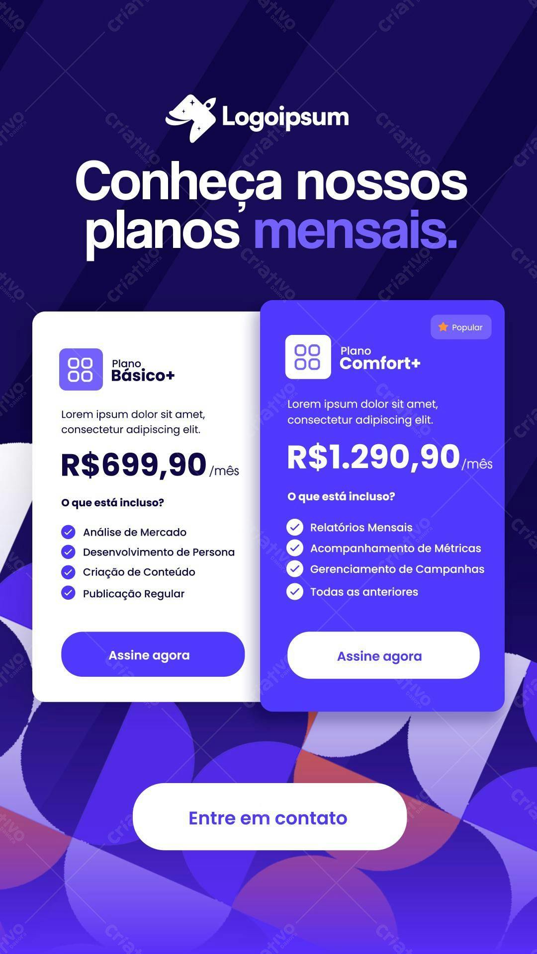 Flyer Plano Mensal PSD Editável