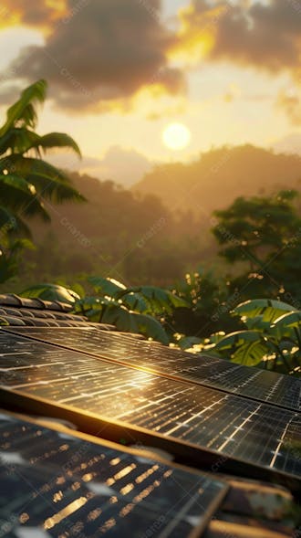 Imagem placa solar em cima do telhado, placa fotovoltaica energia solar energia sustentável