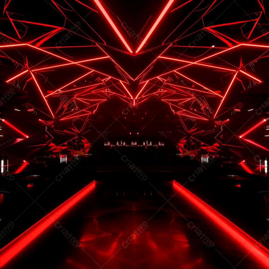 Clube noturno com iluminação vermelha