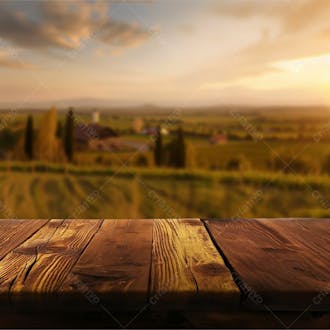 Mesa de madeira | fazenda | campo | background | imagem para composição