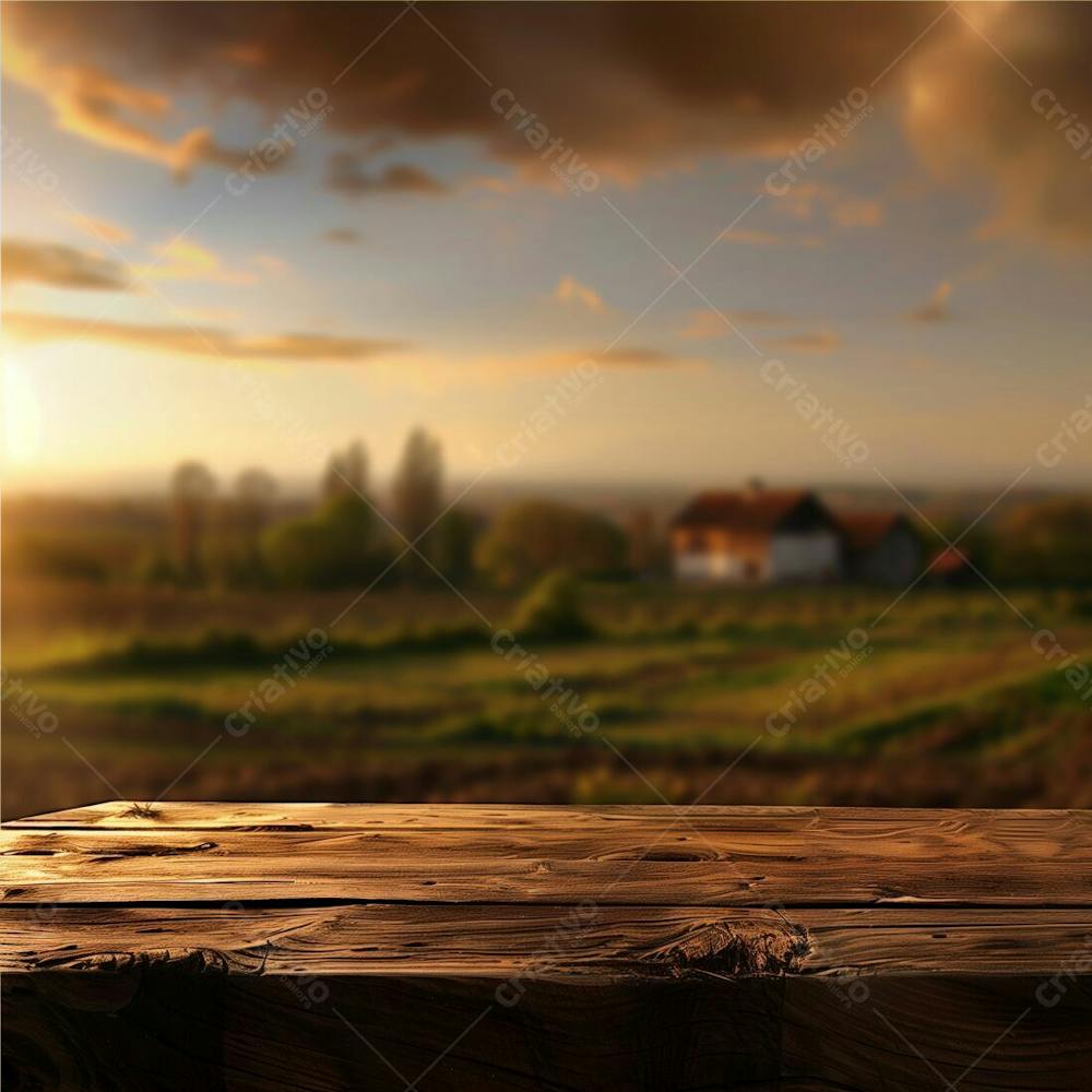 MESA DE MADEIRA | FAZENDA | CAMPO | BACKGROUND | IMAGEM PARA COMPOSIÇÃO