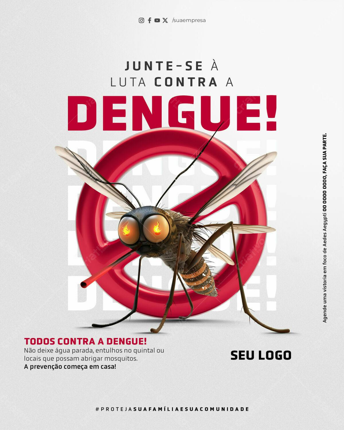 Flyer Contra Dengue PSD Editável