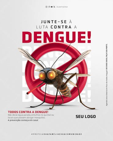 Feed campanha dengue junte se à luta contra a dengue psd editável